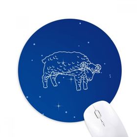 Dıythinker Star Universe Koç Takımyıldızı Baskılı Yuvarlak Kaymaz Kauçuk Mouse Pad