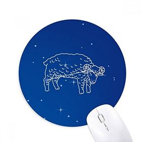 Dıythinker Star Universe Koç Takımyıldızı Baskılı Yuvarlak Kaymaz Kauçuk Mouse Pad