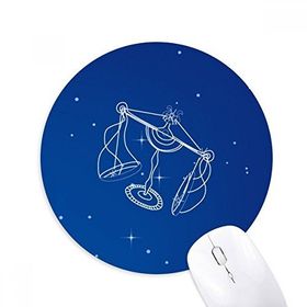 Dıythinker Star Universe Terazi Takım Deseni Baskılı Yuvarlak Kaymaz Kauçuk Mouse Pad