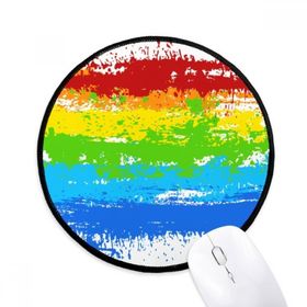 Dıythinker Stippling Gökkuşağı Gay Lezbiyen LGBT Yuvarlak Kaymaz Mouse Pad