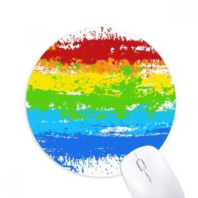 Dıythinker Stipppling Gökkuşağı Eşcinsel LGBT Baskılı Yuvarlak Kaymaz Kauçuk Mouse Pad