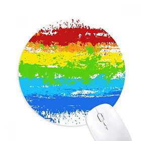 Dıythinker Stipppling Gökkuşağı Eşcinsel LGBT Baskılı Yuvarlak Kaymaz Kauçuk Mouse Pad