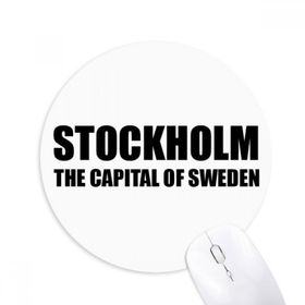 Dıythinker Stockholm İsveç'in Başkenti Baskılı Yuvarlak Kaymaz Kauçuk Mouse Pad