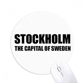 Dıythinker Stockholm İsveç'in Başkenti Baskılı Yuvarlak Kaymaz Kauçuk Mouse Pad