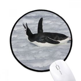 Dıythinker Su Siyah Antarktika Penguen Resim Yuvarlak Kaymaz Mouse Pad