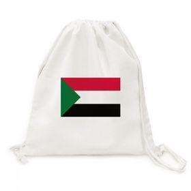 Dıythinker Sudan Ulusal Bayrağı Afrika Ülke Tuval İpli Sırt Çantası