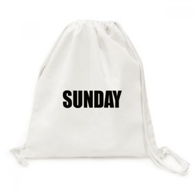 Dıythinker Sunday Weeks Siyah Kelimeler Kanvas İpli Sırt Çantası