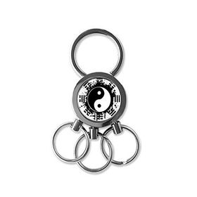 Dıythinker Taiji Sekiz Diyagram Yin-Yang Çin Geleneksel Kültür Sanat İllüstrasyon Desen Metal Anahtarlık