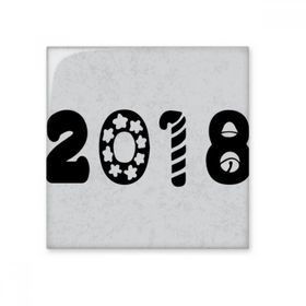 Dıythinker Tatil Fontu 2018 Happy New Year Seramik Bisque Fayans 10x10 cm Seramik Karo
