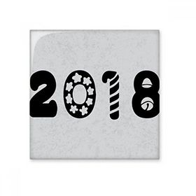 Dıythinker Tatil Fontu 2018 Happy New Year Seramik Bisque Fayans 10x10 cm Seramik Karo