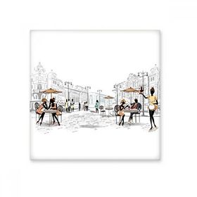 Dıythinker Tatil Sokak Fransa İşareti Kent Simgesi Ulusal Bayrak Mimarisi Özel Manzara Seramik Bisk Fayansları Dekorasyon 20x20 cm Seramik Karo