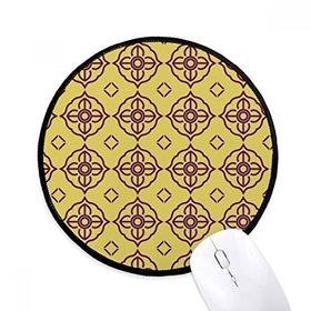 Dıythinker Tayland Altın Mor Dekoratif Illüstrasyon Yuvarlak Kaymaz Mouse Pad