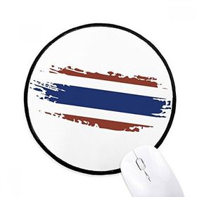 Dıythinker Tayland Bangkok Tayland Bayrağı Sanat Illüstrasyon Yuvarlak Kaymaz Mouse Pad