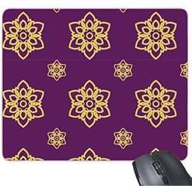 Dıythinker Tayland Krallığı Geleneksel Tayland Gümrük Mor Altın Dokuma Dekoratif Desen Saten Tapınak Sanat İllüstrasyonu Dikdörtgen Kaymaz Kauçuk Mouse Pad