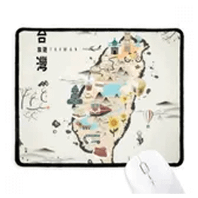 Dıythinker Tayvan Haritası Seyahat Özellikleri Kaymaz Mouse Pad
