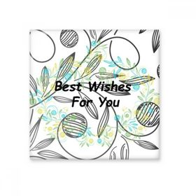 Dıythinker Taze Çiçekler Yapraklar Çizim En İyi Dilek 20x20 cm Seramik Karo