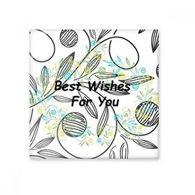 Dıythinker Taze Çiçekler Yapraklar Çizim En İyi Dilek 20x20 cm Seramik Karo