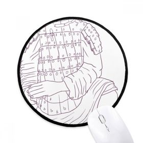 Dıythinker Terracotta Savaşçı Çin Çin Çizim Yuvarlak Kaymaz Mouse Pad