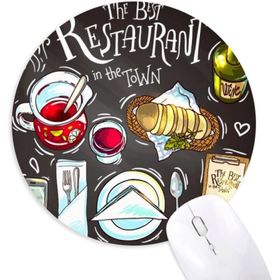 Dıythinker The Best Restaurant in the Town Wins Yuvarlak Kaymaz Kauçuk Mouse Pad
