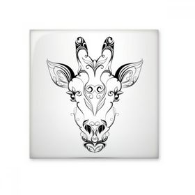 Dıythinker Tibet Antilop Hayvan Portre Seramik 10x10 cm Seramik Karo