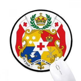 Dıythinker Tonga Okyanusya Ulusal Amblem Yuvarlak Kaymaz Mouse Pad