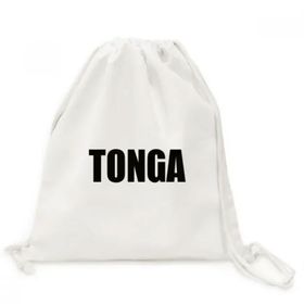 Dıythinker Tonga Ülke Adı Siyah Kanvas İpli Sırt Çantası