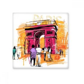 Dıythinker Triumphal Arch Paris Fransa El Çizimi 15x15 cm Seramik Karo