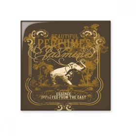 Dıythinker Tropikal Fil Kahverengi Avrupa Tarzı Çerçeve Seramik 10x10 cm Seramik Karo