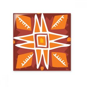Dıythinker Turuncu Güneş Meksika Totems Antik Medeniyet Çizimi 15x15 cm Seramik Karo