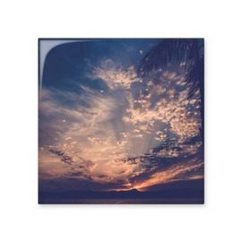 Dıythinker Turuncu Koyu Mavi Gökyüzü Bulutları 20x20 cm Seramik Karo