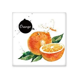 Dıythinker Turuncu Meyve Lezzetli Sağlıklı Suluboya 10x10 cm Seramik Karo