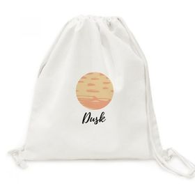Dıythinker Turuncu Soyut Bitkiler Sanat Desen Kanvas İpli Sırt Çantası