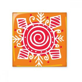 Dıythinker Turuncu Vortex Meksika Totemleri Antik Medeniyet Çizimi 10x10 cm Seramik Karo