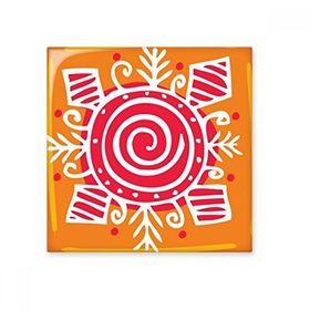 Dıythinker Turuncu Vortex Meksika Totemleri Antik Medeniyet Çizimi 10x10 cm Seramik Karo