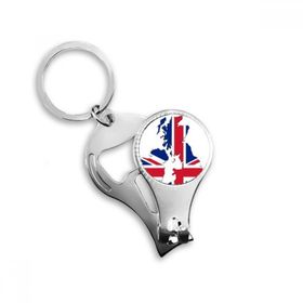Dıythinker Union Jack Deseni Britanya Haritası Ülke Kültürü Metal Anahtarlık