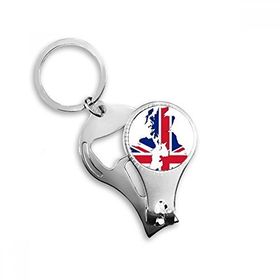 Dıythinker Union Jack Deseni Britanya Haritası Ülke Kültürü Metal Anahtarlık