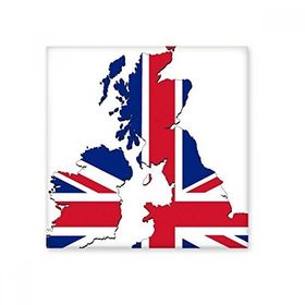 Dıythinker Union Jack Deseni Britanya Haritası Ülke Kültürü Seramik Bisque Fayans Dekorasyon 10x10 cm Seramik Karo