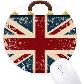 Dıythinker Union Jack Retro Bavul İngiltere İngiltere Bayrağı Kültür Yuvarlak Kaymaz Kauçuk Mouse Pad