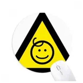 Dıythinker Uyarı Sembolü Sarı Siyah Çocuk Korumalı Üçgen Yuvarlak Kaymaz Kauçuk Mouse Pad