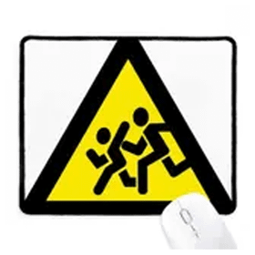 Dıythinker Uyarı Sembolü Sarı Siyah Kovalamak Yasak Üçgen Kaymaz Mouse Pad