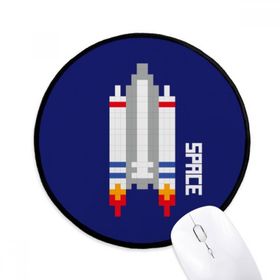 Dıythinker Uzay Gemisi Roket Evren Piksel Yuvarlak Kaymaz Mouse Pad