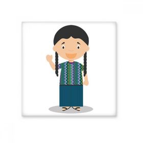 Dıythinker Uzun Pigtail Guatemala Çizgi Film 20x20 cm Seramik Karo