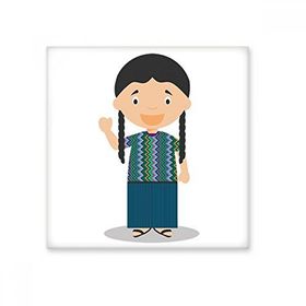 Dıythinker Uzun Pigtail Guatemala Çizgi Film 20x20 cm Seramik Karo