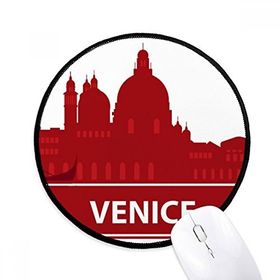 Dıythinker Venedik İtalya Kırmızı Landmark Desen Yuvarlak Kaymaz Mouse Pad