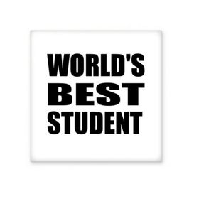 Dıythinker Worlds Best Student Teacher Quote Seramik Bisque Fayans 10x10 cm Seramik Karo