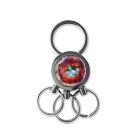 Dıythinker Yağlı Boya Renkli Soyut Manzara Sanat İllüstrasyon Desen Metal Anahtarlık