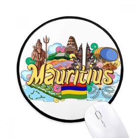 Dıythinker Yedi Renkli Toprak Mauritius Graffiti Yuvarlak Kaymaz Mouse Pad
