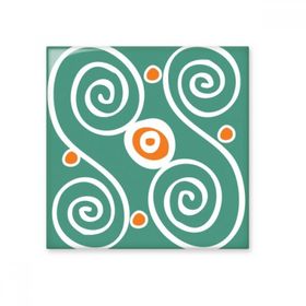 Dıythinker Yeşil Bitkiler Meksika Totemler Antik Medeniyet Çizimi 20x20 cm Seramik Karo