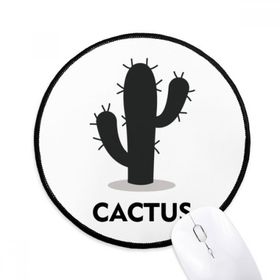 Dıythinker Yeşil Kaktüs Bitki Succulents Siluet Yuvarlak Kaymaz Mouse Pad