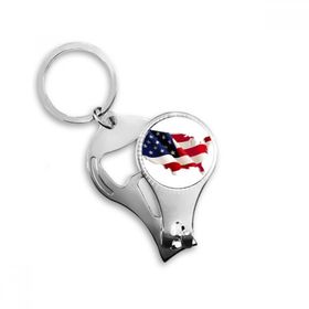 Dıythinker Yıldızlar ve Çizgiler Amerika Bayrağı Haritası Anahtarlık